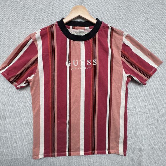 GUESS Originals Los Angeles Mens S David Sayer Striped T Shirt Retro - Picture 2 of 12
